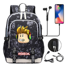 Game Roblox Printed Student Backpack Usb Casual Backpack Boys And Girls