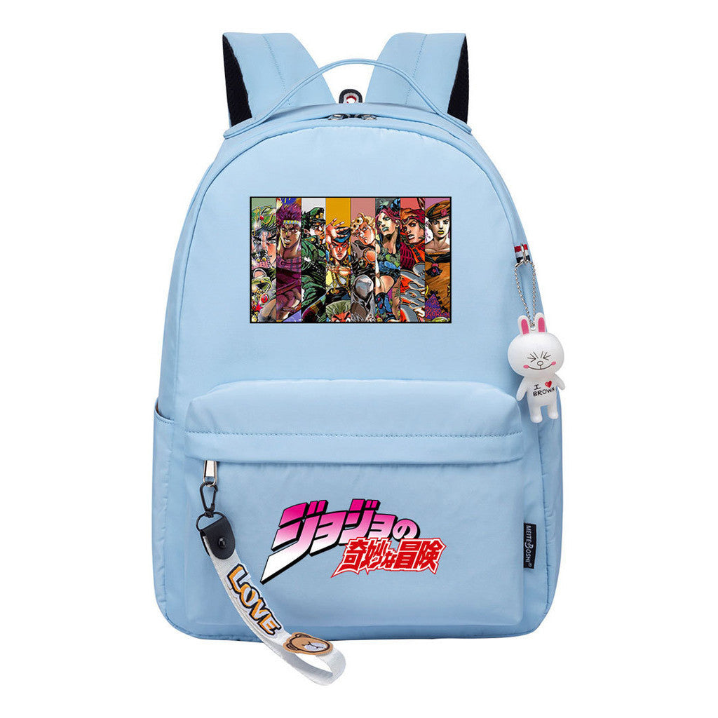 Comic Jojo's Wonderful Adventure Print Youth Student School Bag Leisure Bag Girl Backpack