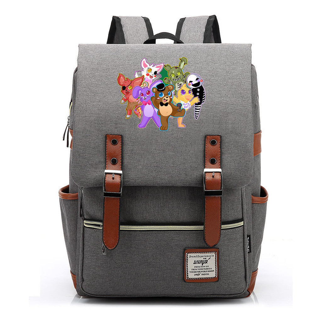 Toy Bear Printed Teenage Student Backpack For Men And Women, Casual Belt Buckle, Classic Backpack