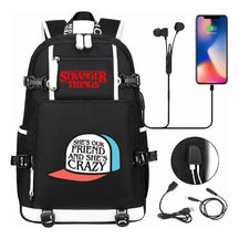 Strange Story Printed Usb Youth Student Backpack For Men And Women's Leisure Travel Backpack