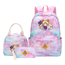 Beautiful Girl Warrior Teenage Girls Backpack Lunch Bag Three Piece Set With Backpack Cover