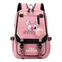 Interstellar Baby Stitch Usb Backpack For Boys And Girls, Casual Woven Strap Flip Back Backpack