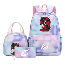 Naruto Youth Student School Bag Lunch Bag Three Piece Set Backpack Set