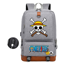 Cartoon One Piece Print Usb Youth Student Backpack For Leisure Travel Backpack