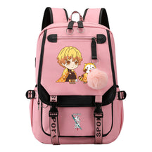 Cartoon Fashion Usb Student Backpack With Casual Woven Strap Flip Back Backpack