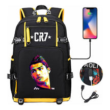Football Star Cristiano Ronaldo Printed Youth Backpack, Backpack, Leisure Travel Backpack