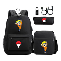 Naruto Usb Password Lock Student Backpack Three Piece Set Backpack Set