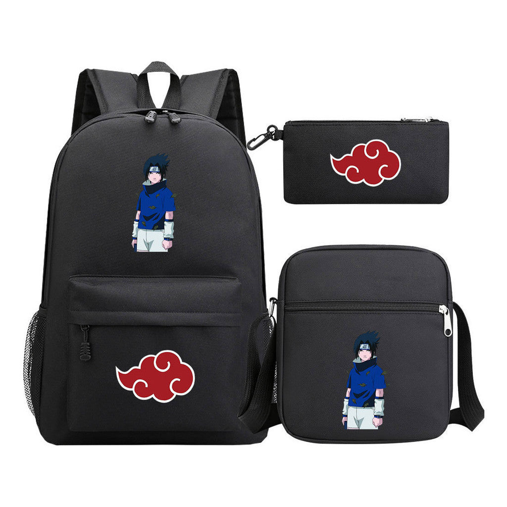 Anime Naruto Starry Sky Youth School Bag Three Piece Set For Boys And Girls Backpack Set