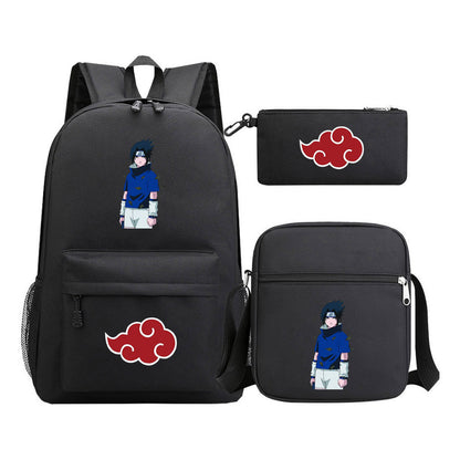Anime Naruto Starry Sky Youth School Bag Three Piece Set For Boys And Girls Backpack Set