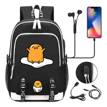 Comic Lazy Egg Youth Student Backpack Usb Men's And Women's Leisure Backpack