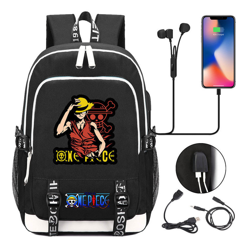 Pirate King Lufei Youth Student School Bag Usb Men's And Women's Leisure Backpack