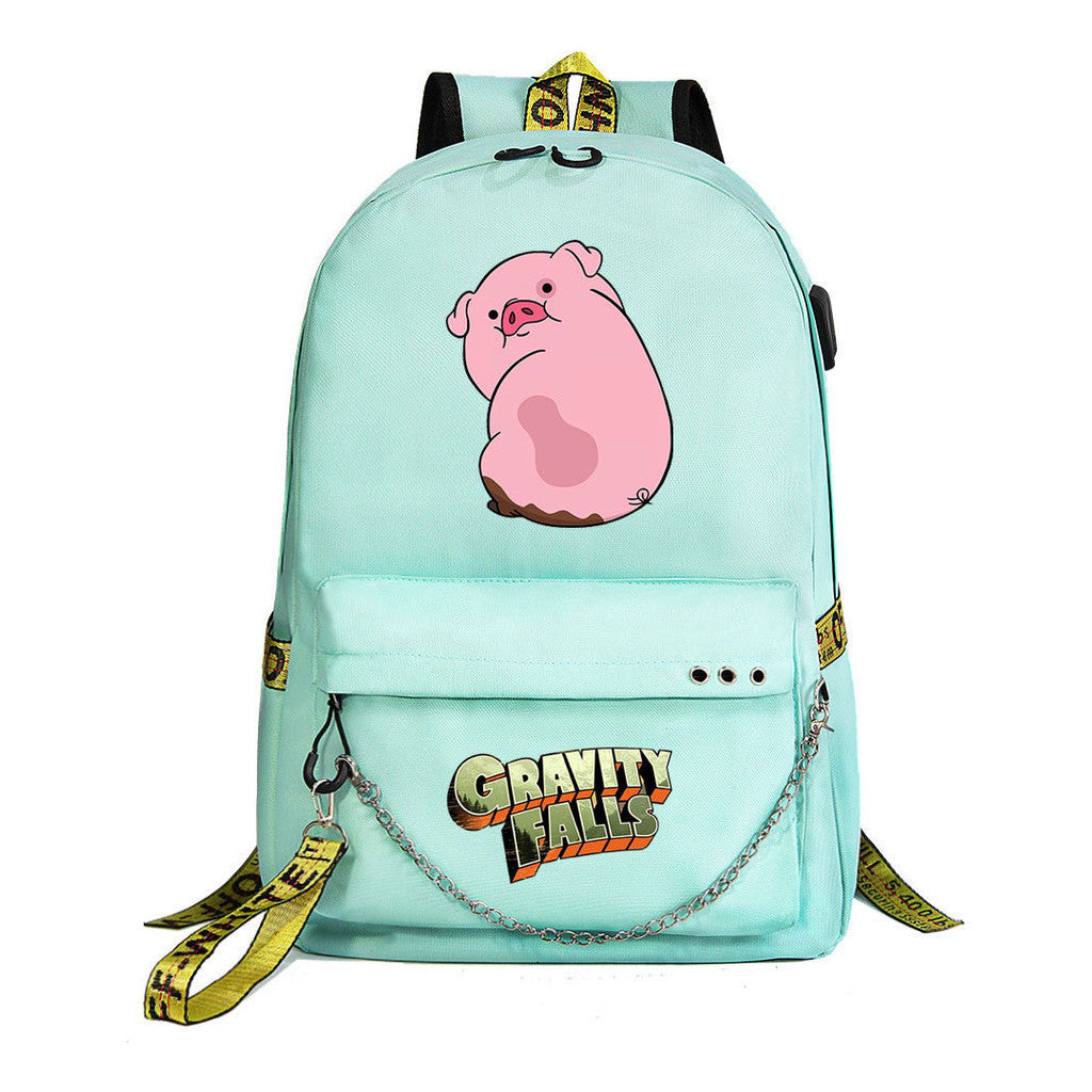 Cartoon Strange Town Youth Student School Bag Men's And Women's Leisure Travel Backpack