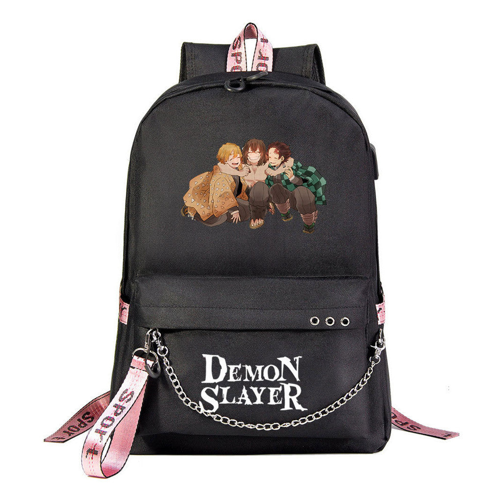 Cartoon Ribbon Youth Student School Bag Men's And Women's Leisure Travel Backpack