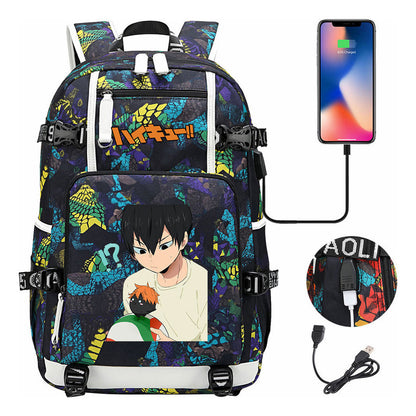 Volleyball Youth Usb Large Capacity Youth Student School Bag Men's And Women's Leisure Travel Backpack