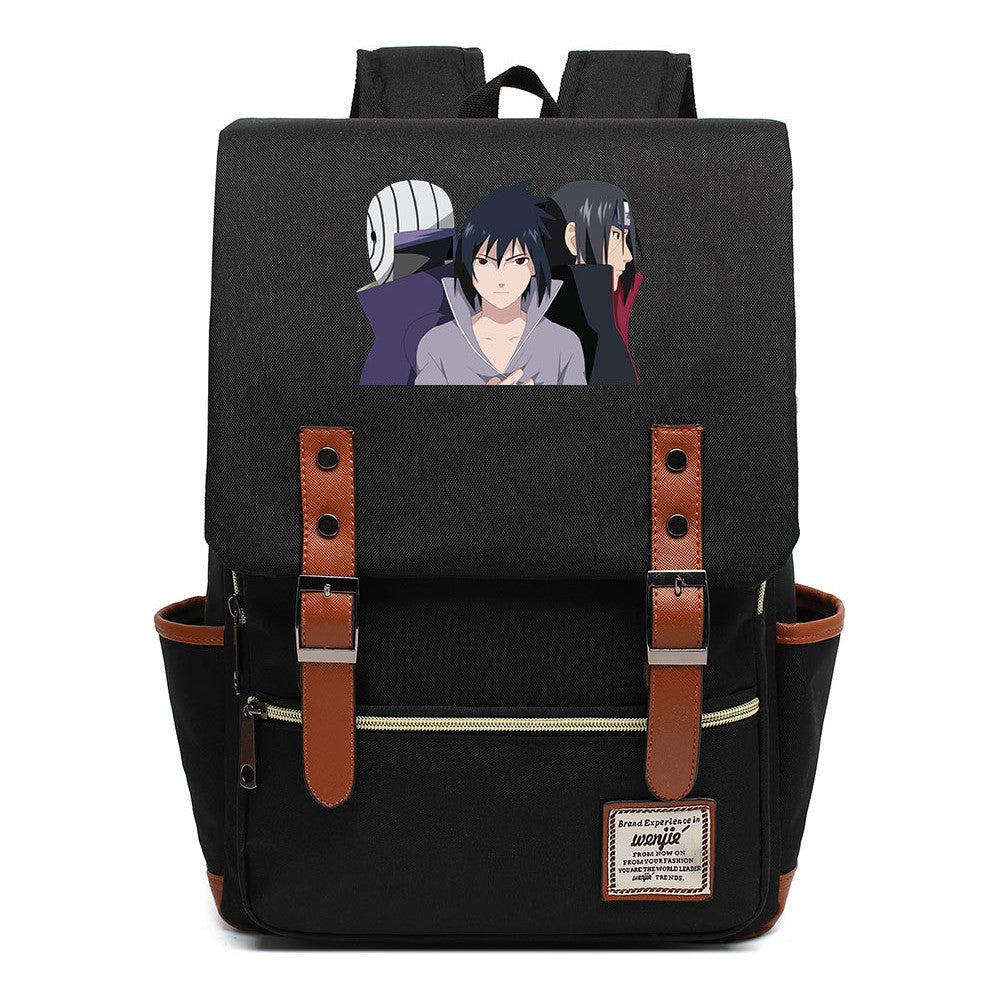 Naruto Printed Teenage Student Backpack, Casual Belt Buckle, Classic Backpack