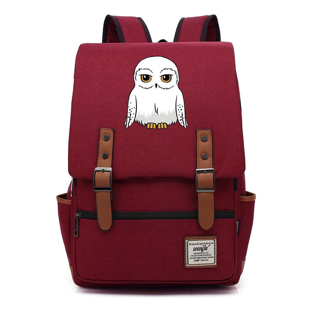 School Of Witchcraft And Wizardry Printed Student School Bag Casual Belt Buckle Classic Backpack