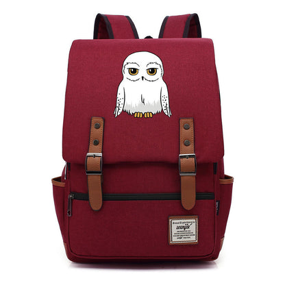 School Of Witchcraft And Wizardry Printed Student School Bag Casual Belt Buckle Classic Backpack