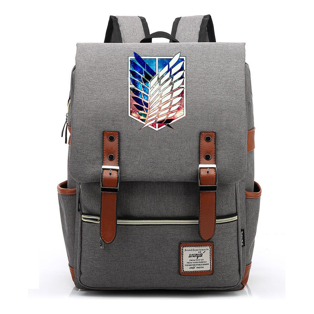 The Giant Of Manga Attack Printed Teenage Student Backpack For Men And Women With Casual Belt Buckle Classic Backpack  38*27*12.5cm