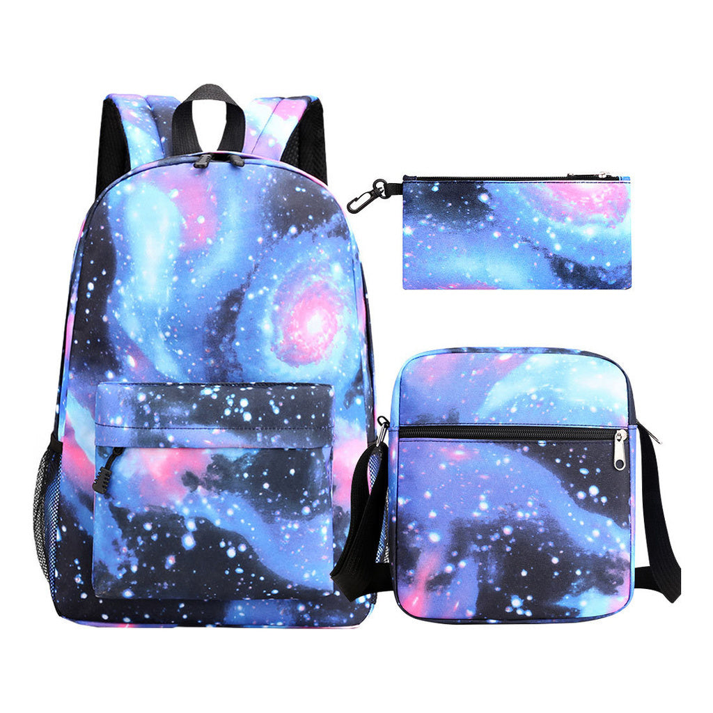 Starry Sky Youth Student School Bag Three Piece Set For Men And Women Backpack Set