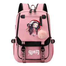 Cartoon Fashion Usb Student Backpack With Casual Woven Strap Flip Back Backpack