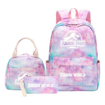 Jurassic Park Dinosaur Student School Bag Lunch Bag Three Piece Set Backpack Set