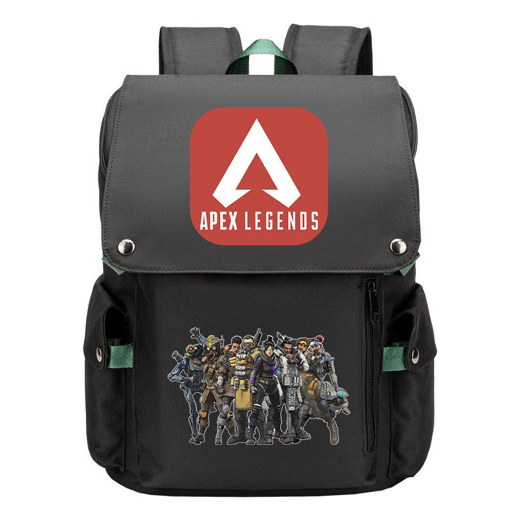 Apex Hero Print Usb Charging Cap Headpiece Student Backpack Leisure Backpack