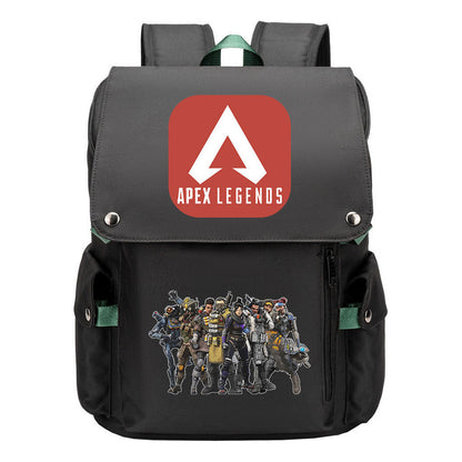 Apex Hero Print Usb Charging Cap Headpiece Student Backpack Leisure Backpack