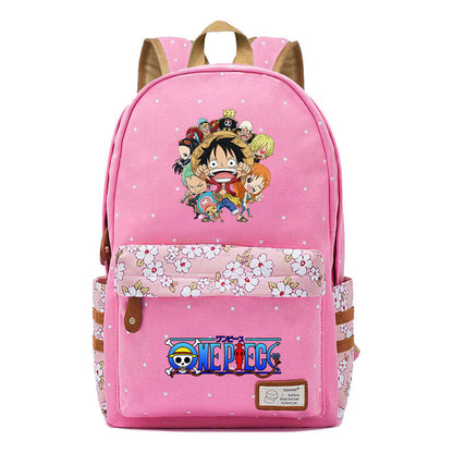 Anime Pirate Wang Lufei Printed Student School Bag Fragmented Flower Leisure Backpack