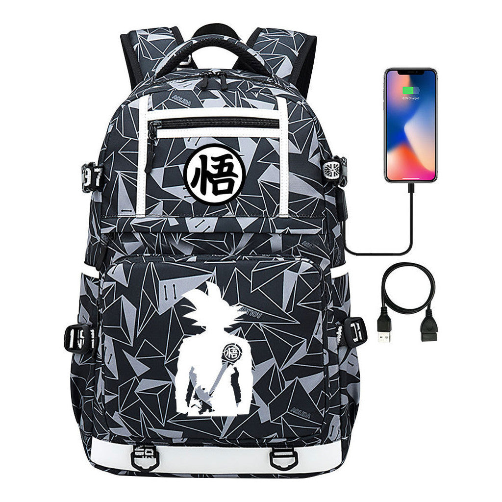 Manga Dragon Ball Usb Youth Student Backpack Men And Women, Backpack Leisure Travel