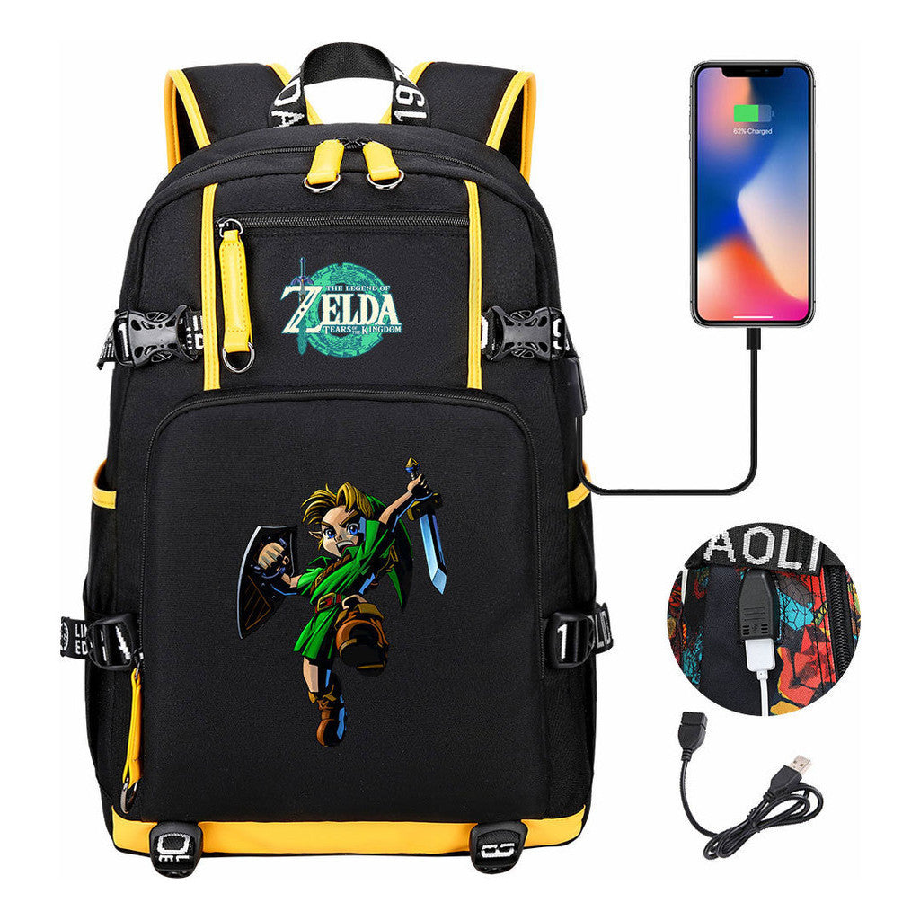 Game Zelda Legend Printed Youth Student Backpack For Men And Women With Large Capacity Leisure Travel Backpack