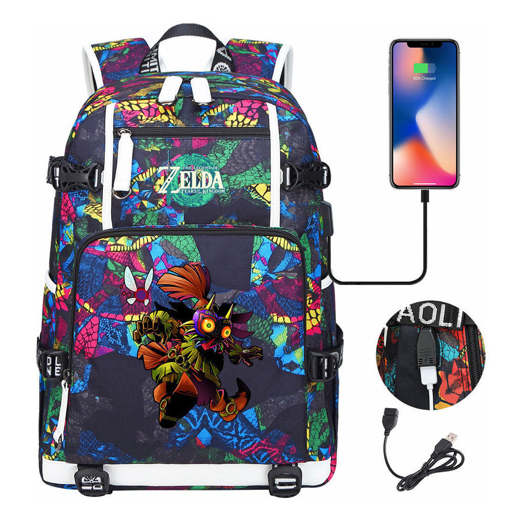 Printed Backpack For Men And Women With Large Capacity Leisure Travel Backpack