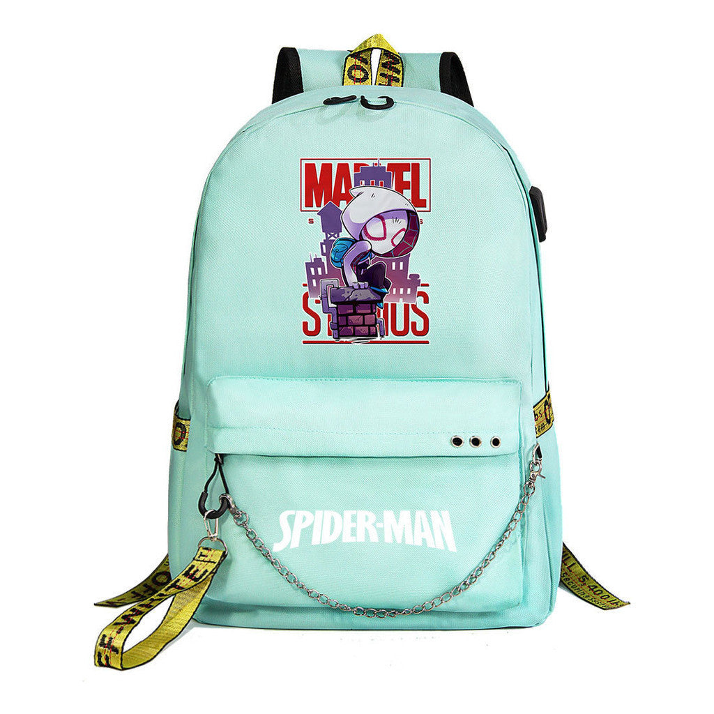 Superhero Printed Teenage Student Backpack For Boys And Girls, Casual Woven Strap Backpack