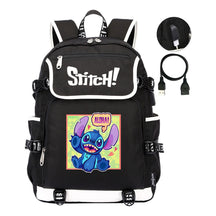 Anime Star Baby Stitch Printed Usb Youth Student Backpack For Leisure Travel Backpack