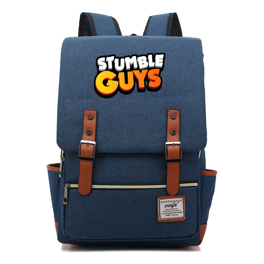 Printed Teenage Student Backpack With Casual Belt Buckle Backpack
