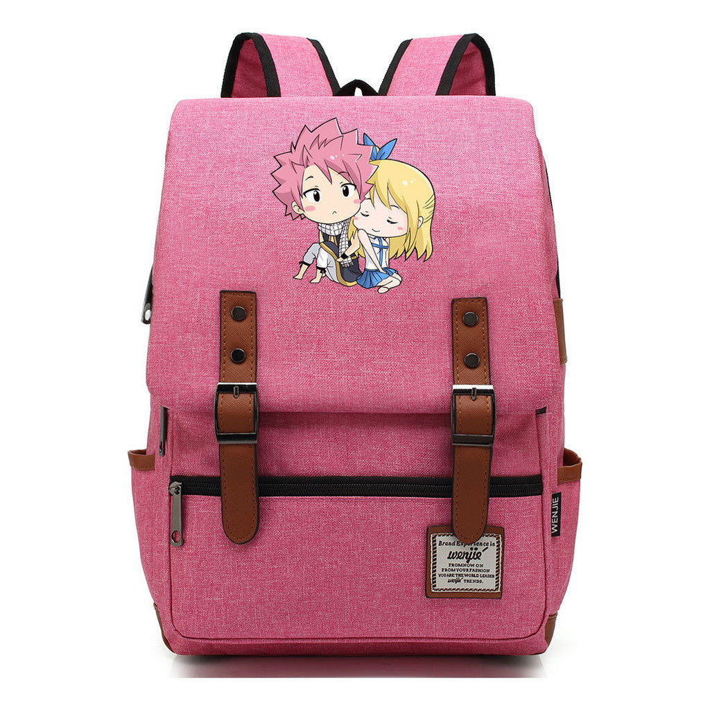 Printed Teenage Student Backpack For Men And Women With Casual Belt Buckle Classic Backpack