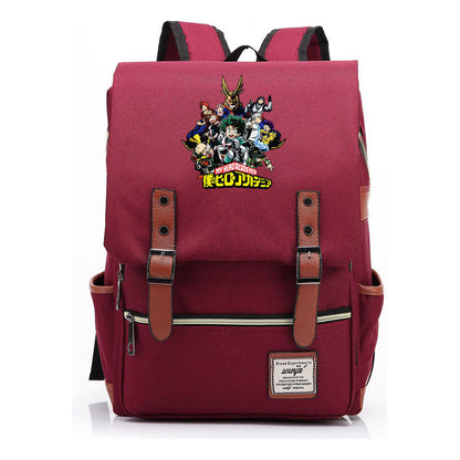 Anime My Heroes Academy Printed Student School Bag For Men And Women Leisure Belt Buckle Classic Backpack
