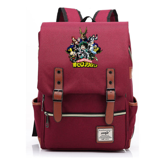 Anime My Heroes Academy Printed Student School Bag For Men And Women Leisure Belt Buckle Classic Backpack