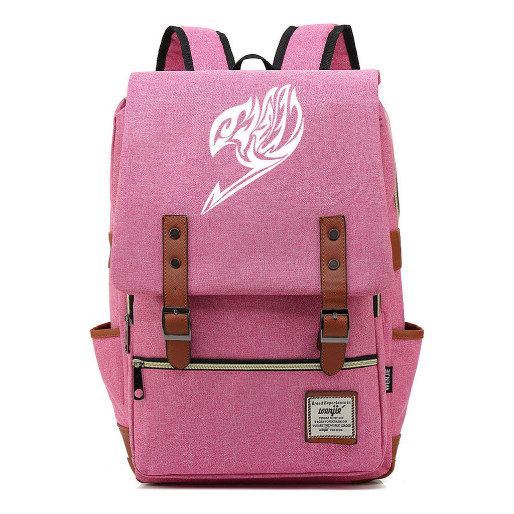 Comic Print Youth Student Backpack For Men And Women, Casual Belt Buckle, Classic Backpack