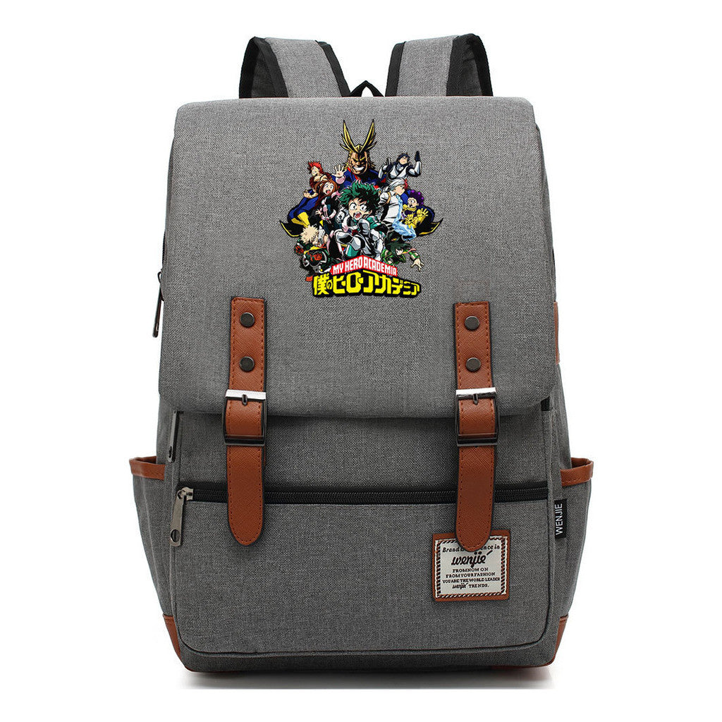 Anime My Heroes Academy Printed Student School Bag For Men And Women Leisure Belt Buckle Classic Backpack