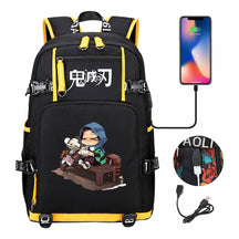 Cartoon Printed Usb Large Capacity Youth Student Backpack For Men And Women's Leisure Travel Backpack