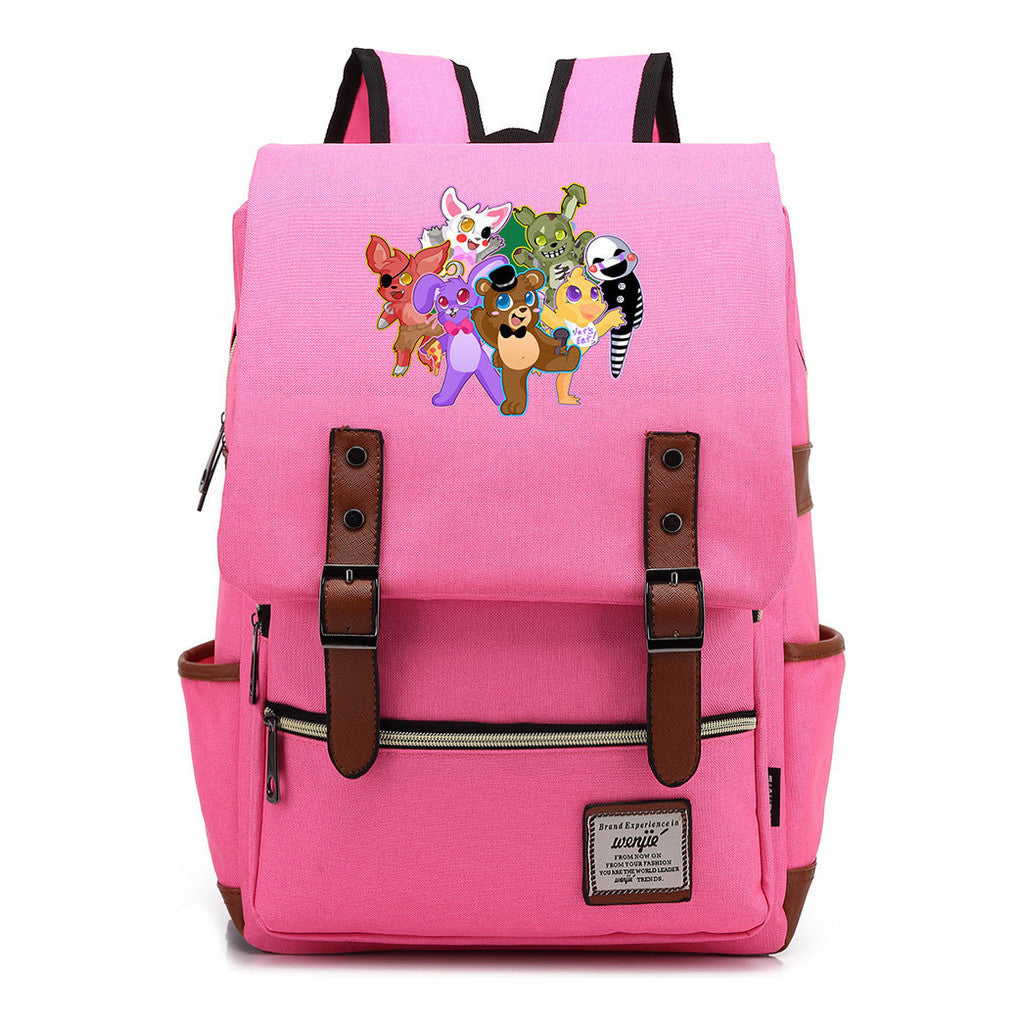 Toy Bear Printed Teenage Student Backpack For Men And Women, Casual Belt Buckle, Classic Backpack