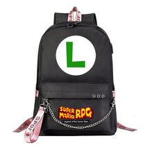 Super Mario Printed Usb Youth Student Backpack For Leisure Travel Backpack