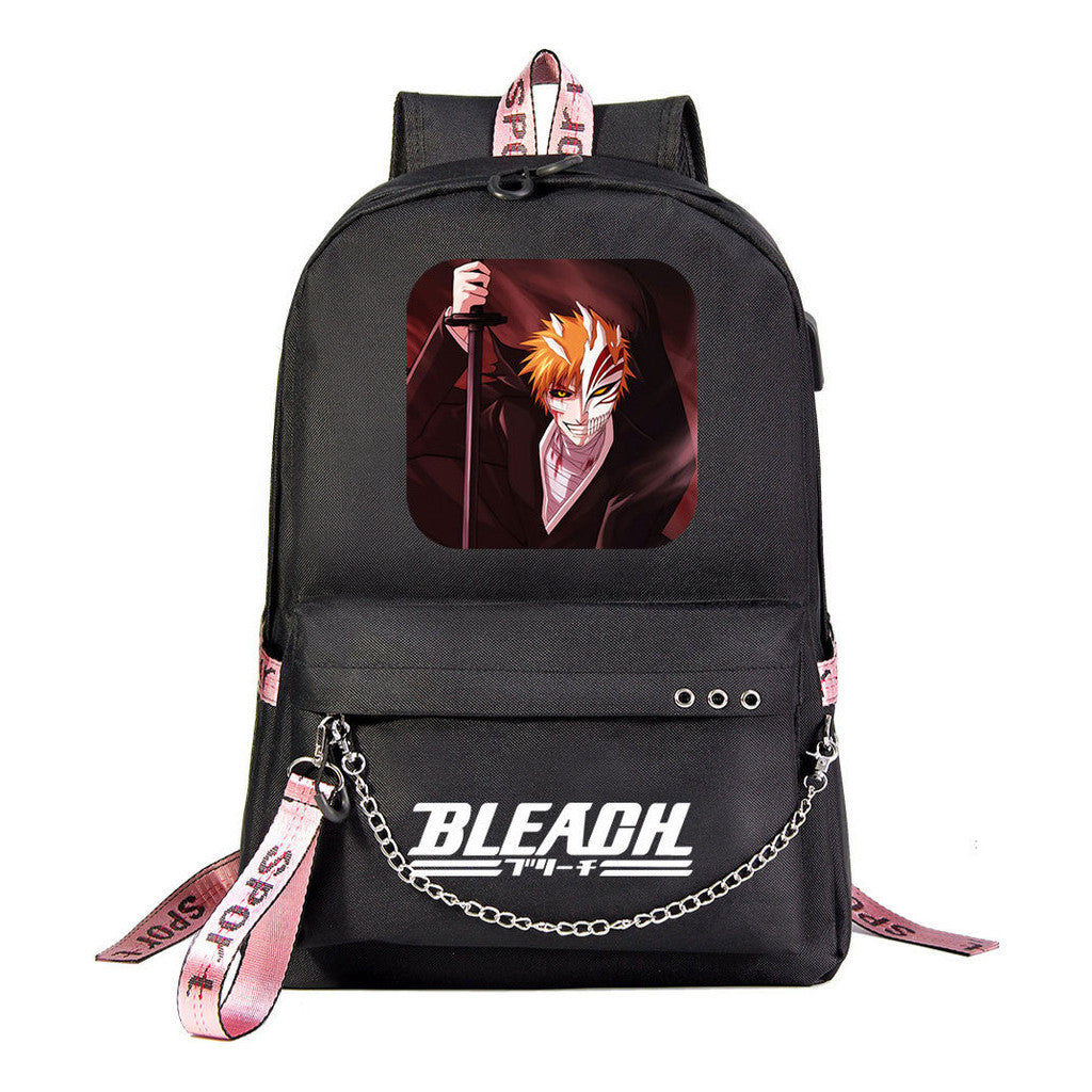 Death Print Usb Youth Student Backpack For Men And Women's Leisure Travel Backpack