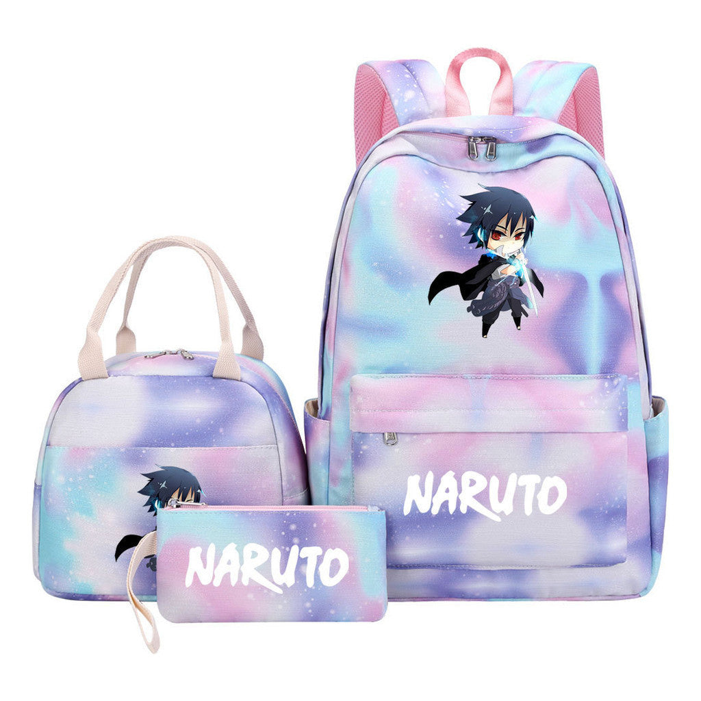 Naruto Student Girl Backpack Lunch Bag Three Piece Set Backpack Set