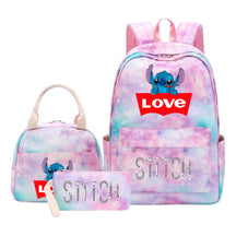 Interstellar Baby Stitch Student Girls School Bag Lunch Bag Three Piece Set Backpack Cover