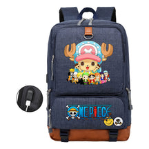 Cartoon One Piece Print Usb Youth Student Backpack For Leisure Travel Backpack