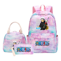 Cartoon Pirate King Student Girls School Bag Lunch Bag Three Piece Set Backpack Set