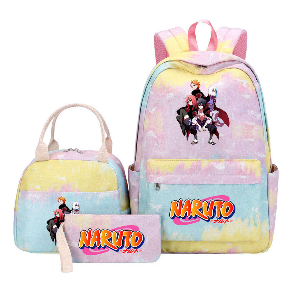Naruto Teenage Student Girls School Bag Lunch Bag Three Piece Set Backpack Set