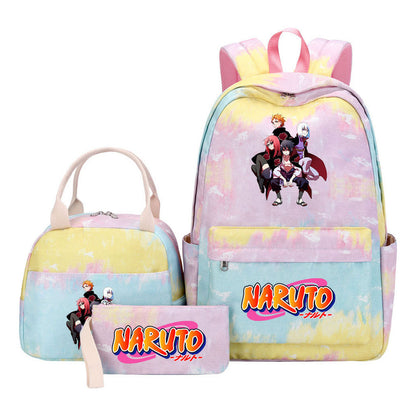Naruto Teenage Student Girls School Bag Lunch Bag Three Piece Set Backpack Set
