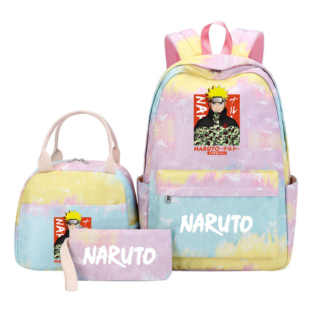 Naruto Student Girl Backpack Lunch Bag Three Piece Set Backpack Set